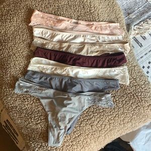 7 pair bundle Medium thong underwear neutral